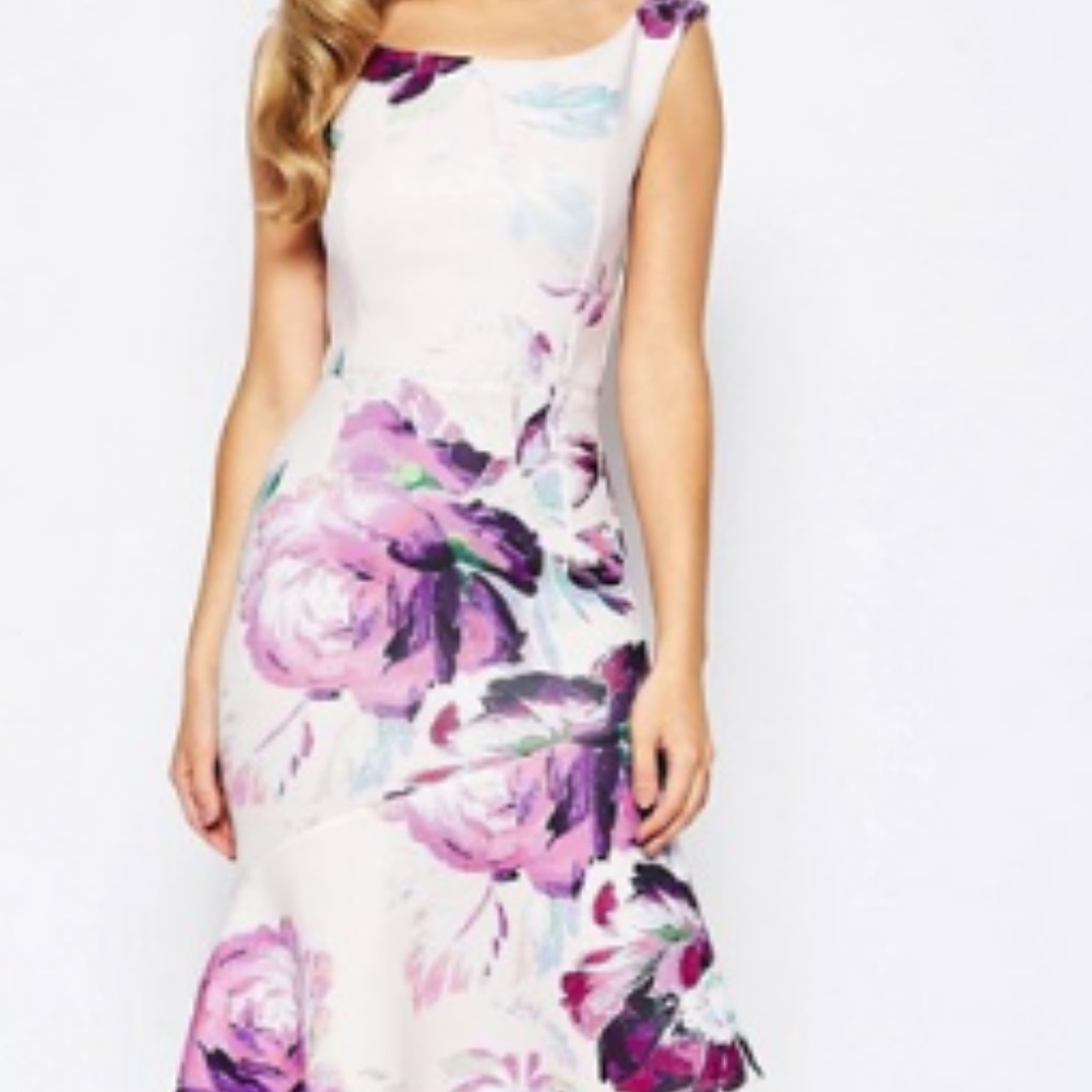 True Violet Off Shoulder Pencil Dress